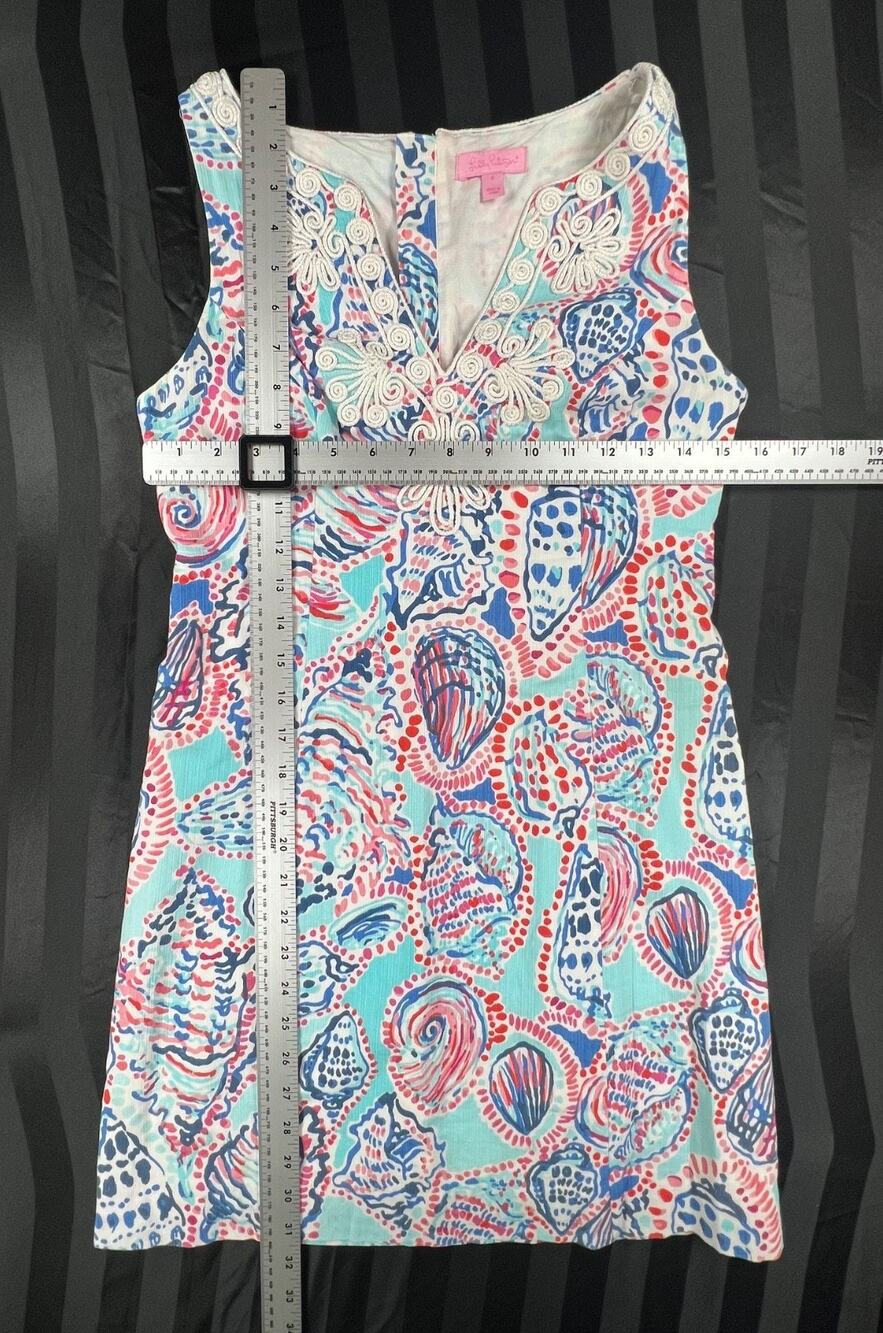 Lilly Pulitzer Preppy Gabby Shift Summer Sun Dress in Shell Me About It (Size 0)